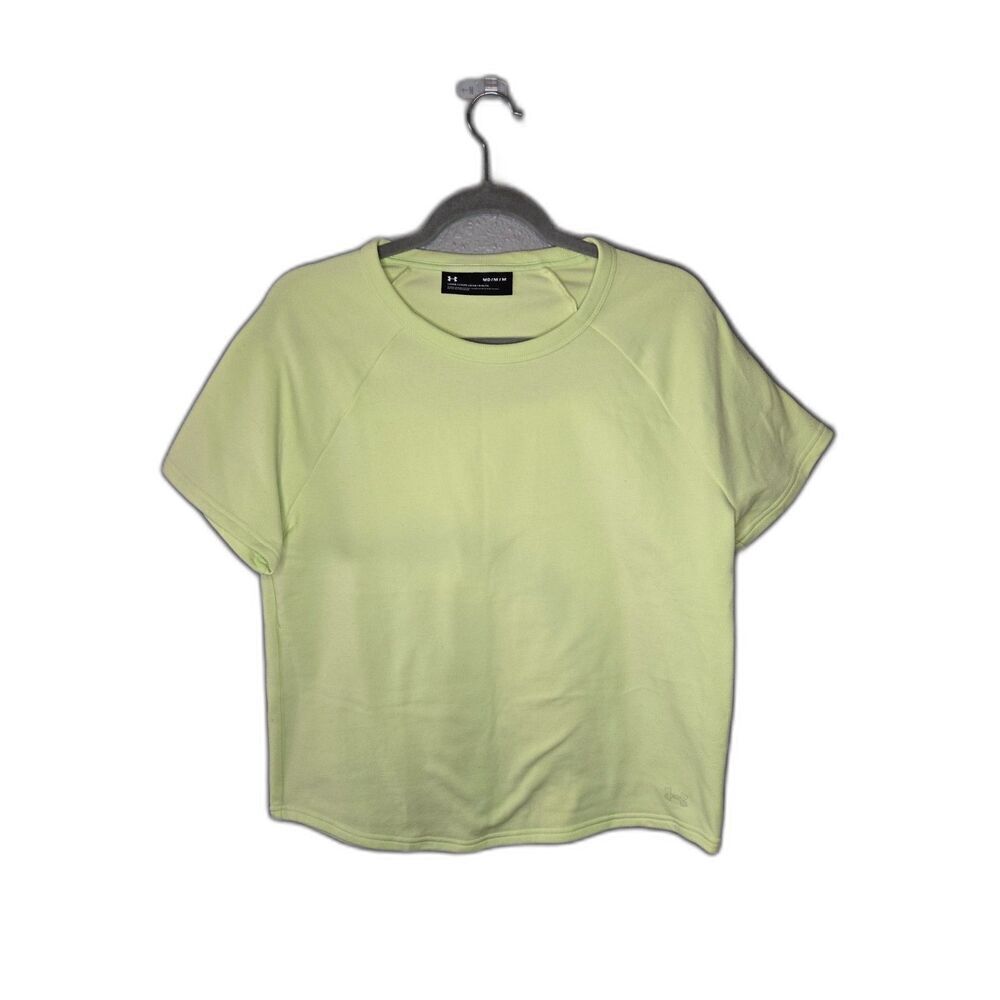 Under Armour Women's Yellow Loose Fit Short Sleeve Sweatshirt Size Medium
